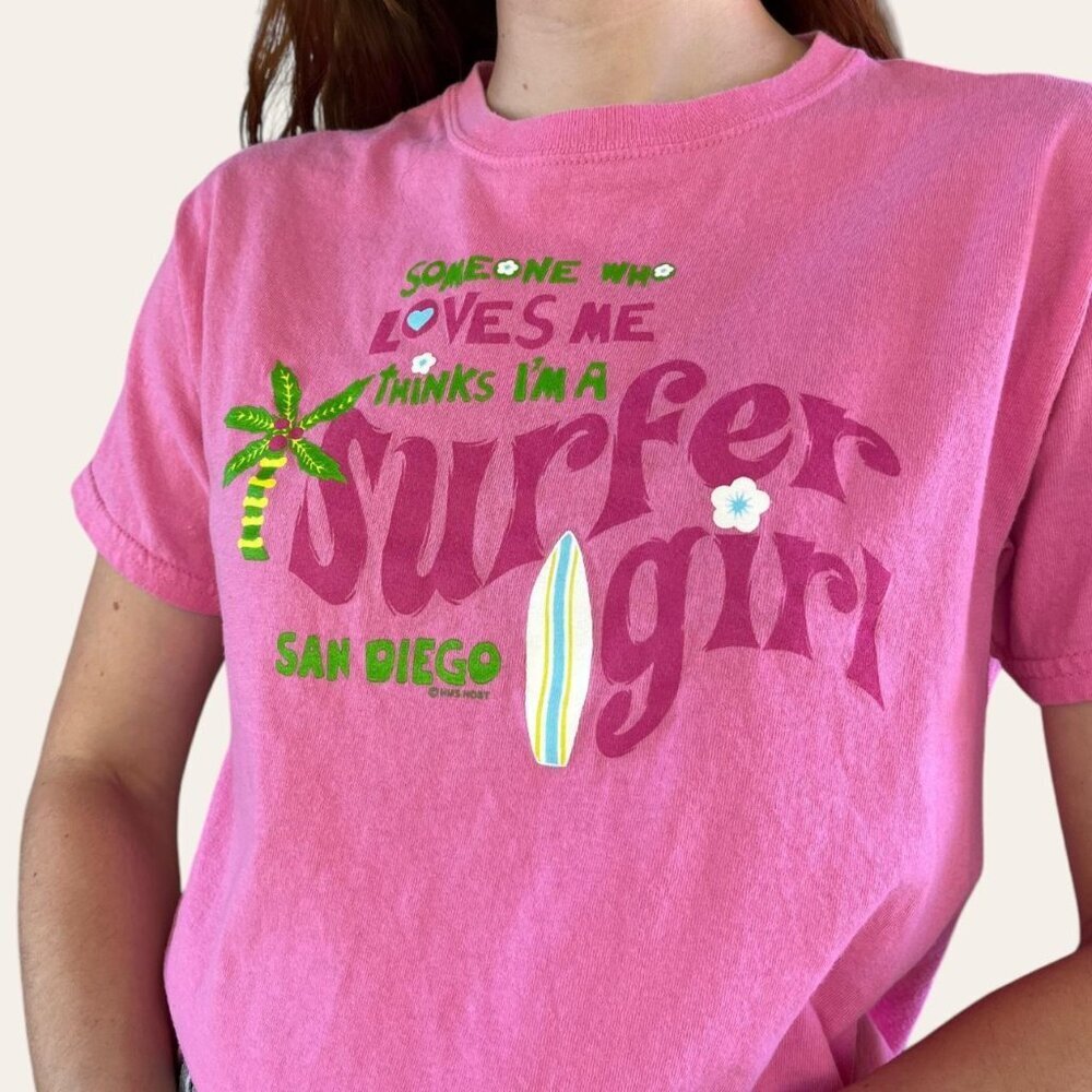 Y2k vintage California surfer girl pink baby tee - Picture 5 of 8